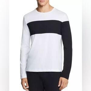 Helmut Lang Large Long-Sleeve Color-Block Logo Graphic Tee